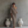 Rochie Maxi Femei S Mânecă Lungă Decolteu Bardot Culoare Solidă