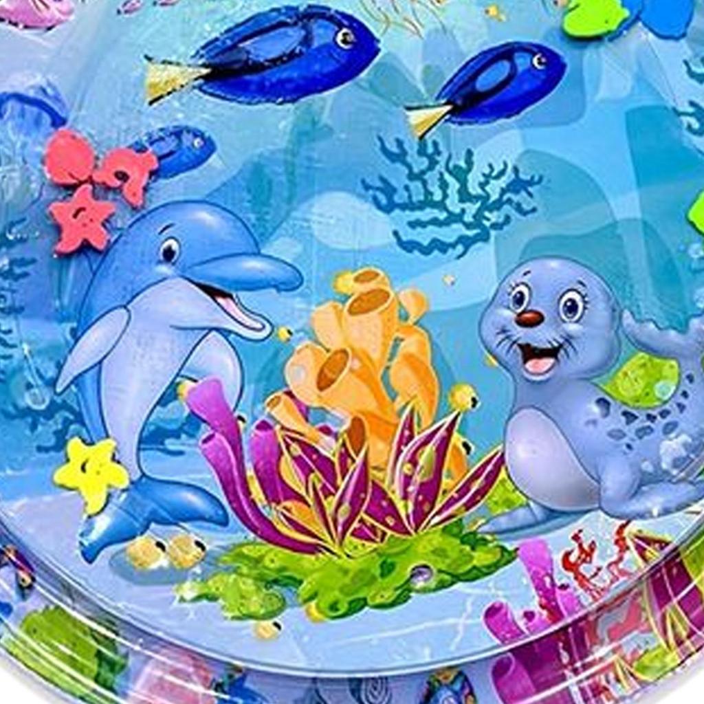Water Play Mat For Cats Cat Water Pad With Inflatable Pump Pet Cooling Cushion Thickened Baby Crawling Pad For Floor Boredom