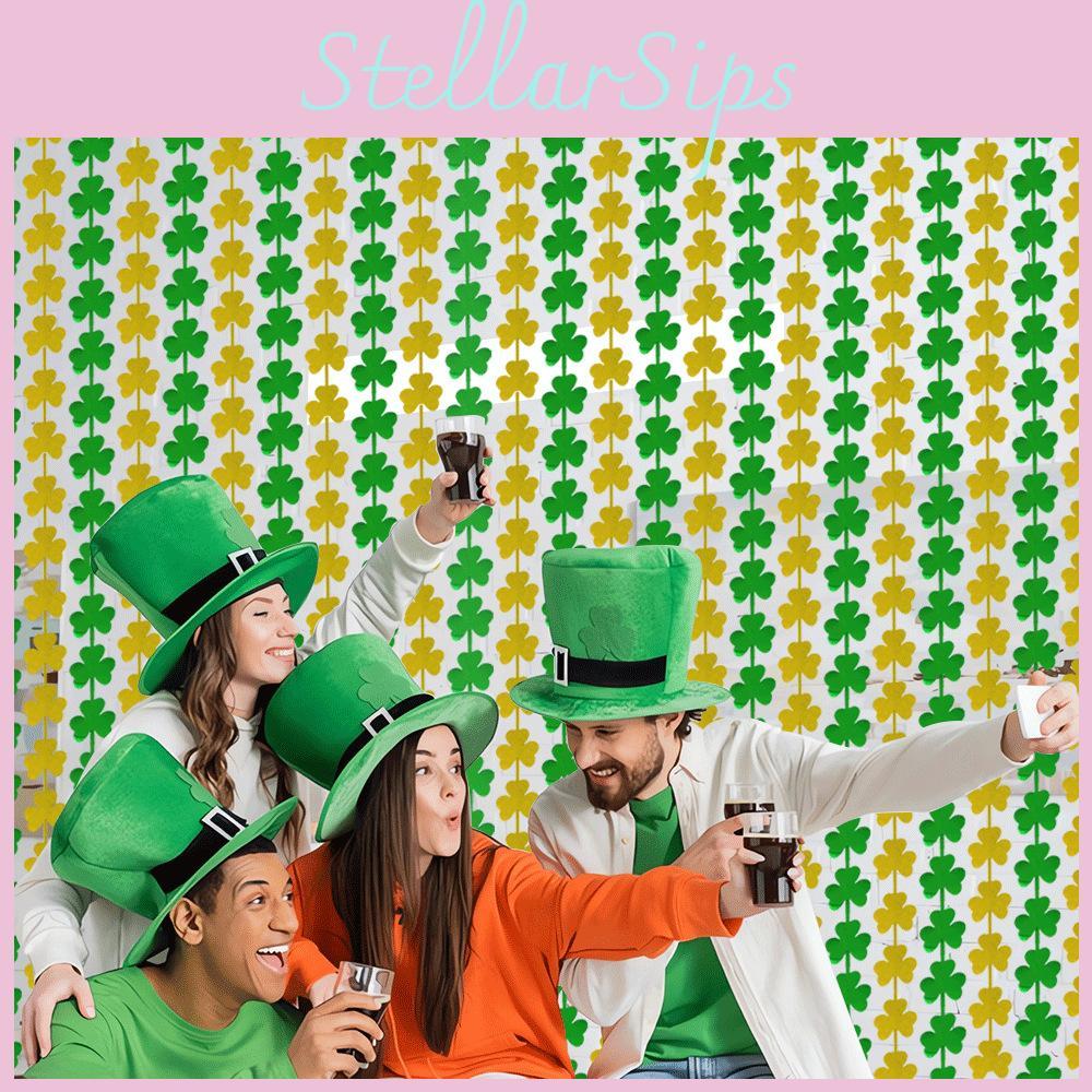 Funkelnde Atemberaubende 2m Klee-Regenvorhang Für St. Patricks Day Festliche Grüne Dekoration