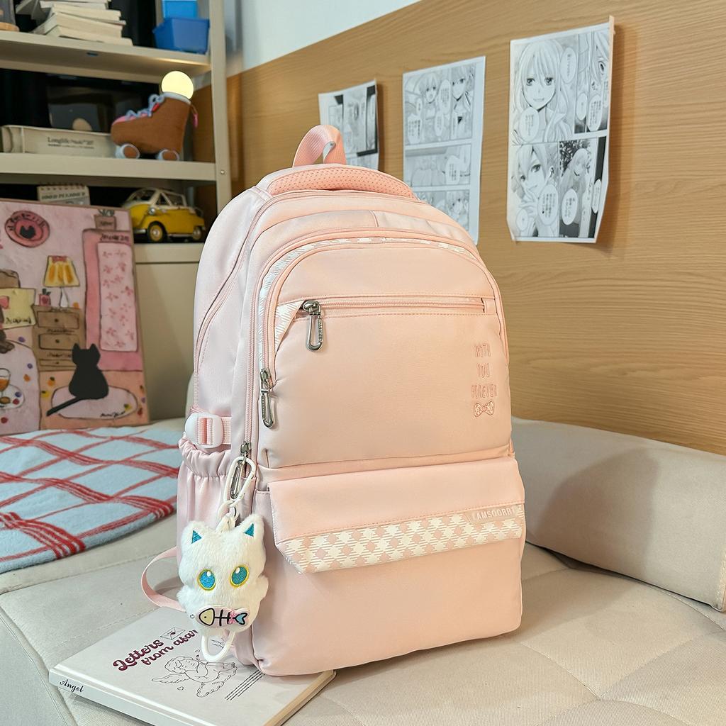 Schoolbag Backpack Junior high school students Large capacity campus leisure school bag Men's and women's outdoor simple sports travel backpack