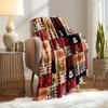 Christmas Patchwork Plaid Flannel Blanket Snowman Reindeer Snowflake Soft Warm Throw Blanket Sofa Bed Holiday Home Decor Xmas Gift