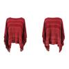 Women Autumn Winter Loose Knitwear Sweater O Neck Bat Sleeve Stripe Cardigan Cross Border Cloak