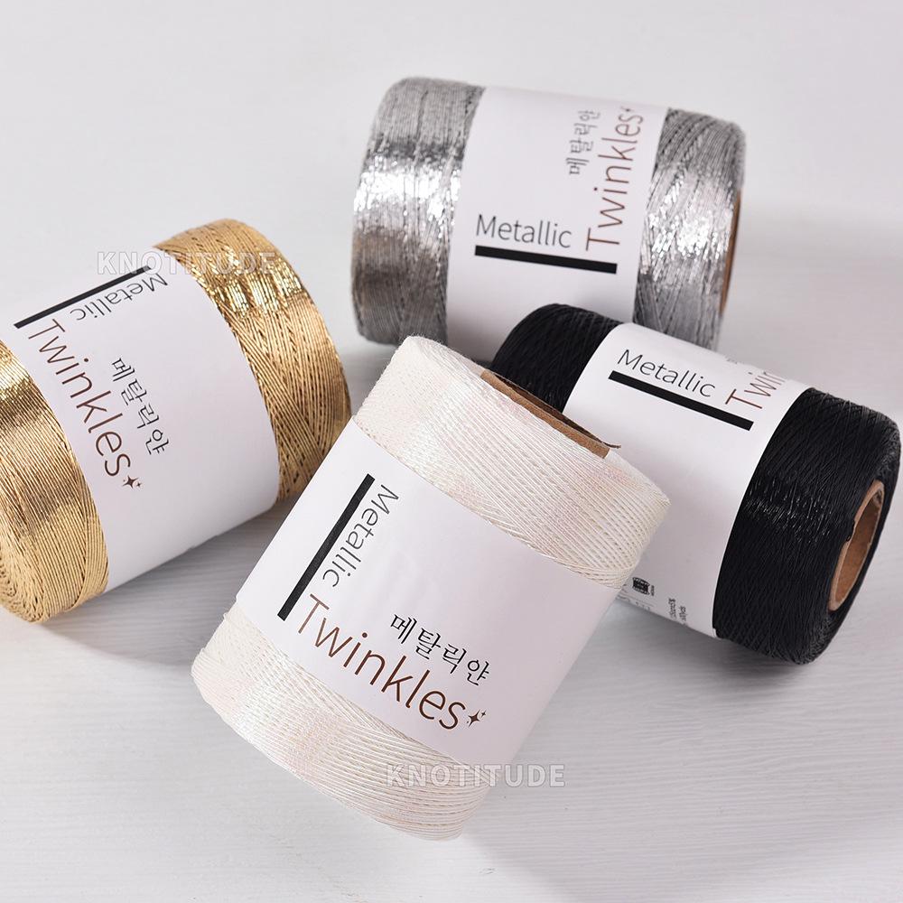 Korean Crochet Gold Hook 1mm Silver Thread Handmade Braided Rope for DIY Crochet Bags