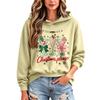 Women's Casual Christmas Print Hooded Top for Holiday and Winter Wear