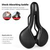 ESLNF Bicycle Saddle Comfortable Shock Absorbing Hollow Breathable Bike Seat for Men Women MTB Road Bike with LED Safety Warning