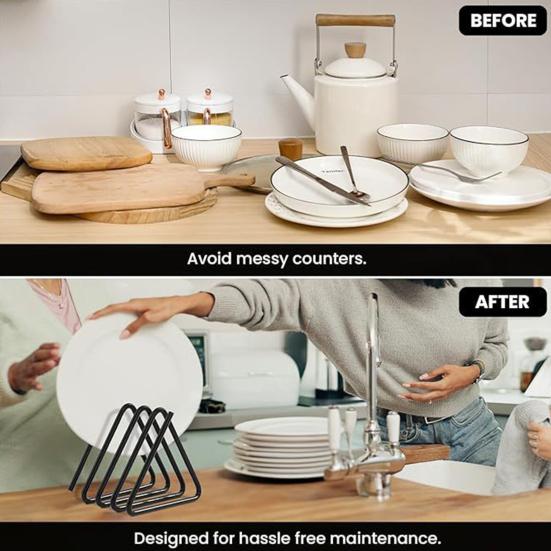 Schneidebrettständer Schwarzes Metall Vertikaler Aufbewahrungsorganizer für Küchenarbeitsplatte Eisenhalter Topf