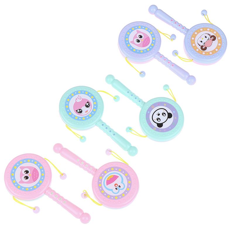 1 Stück Cartoon Tier Rassel Trommel Drehspielzeug Baby Früherziehung Rasselspielzeug Kinderspielzeug