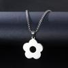 Stainless Steel Flower Necklaces Pendant Chain Necklaces Jewelry Flower Pendant Necklace Party Jewelry Girls Women Gifts