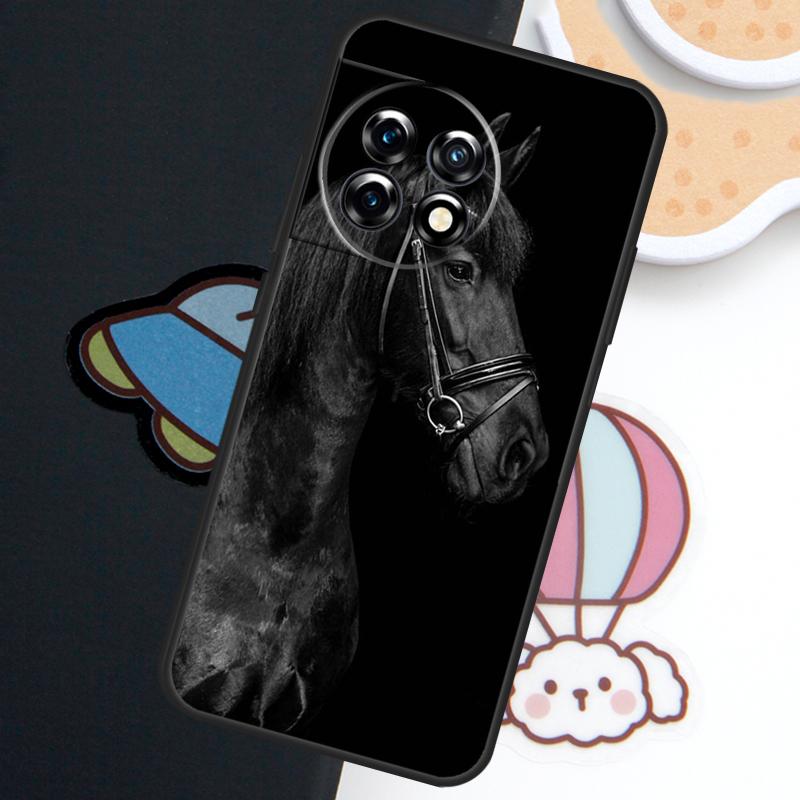 Black White Horse Case For OnePlus Nord 5 CE 4 3 Lite N20 N30 OnePlus 15 13 12 11 10 Pro 10T 12R 13R 15R Cover