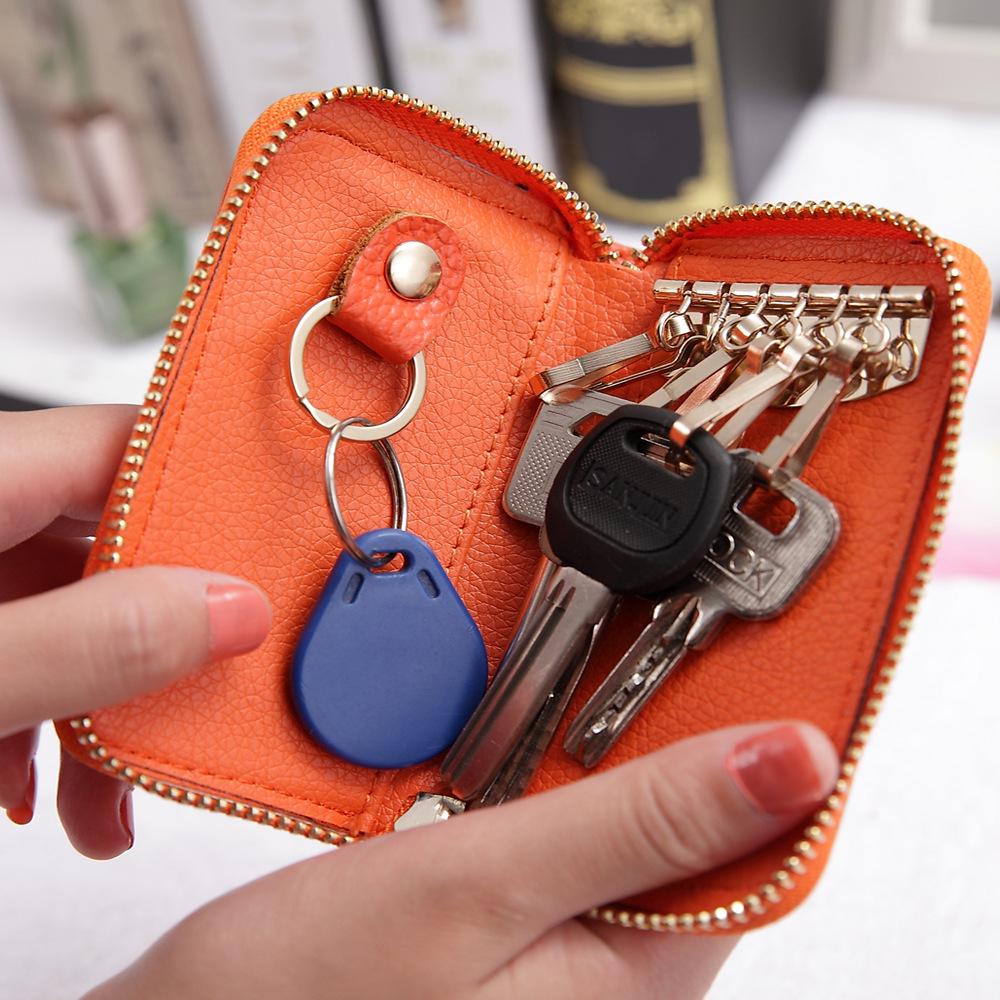 Multifunctional Genuine Leather Men's Card and Key Holder with Women's Coin Purse - Ideal Real Estate Gift