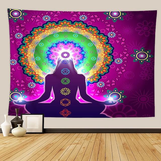 Indian wall tapestry for meditation on the seven chakras 75x100