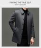 Hengyuanxiang Herren Quadratischer Kragen Mittellanger Wollmantel mit Abnehmbarem Daunenfutter - 2025 Herbst/Winter Warmer Windbreaker
