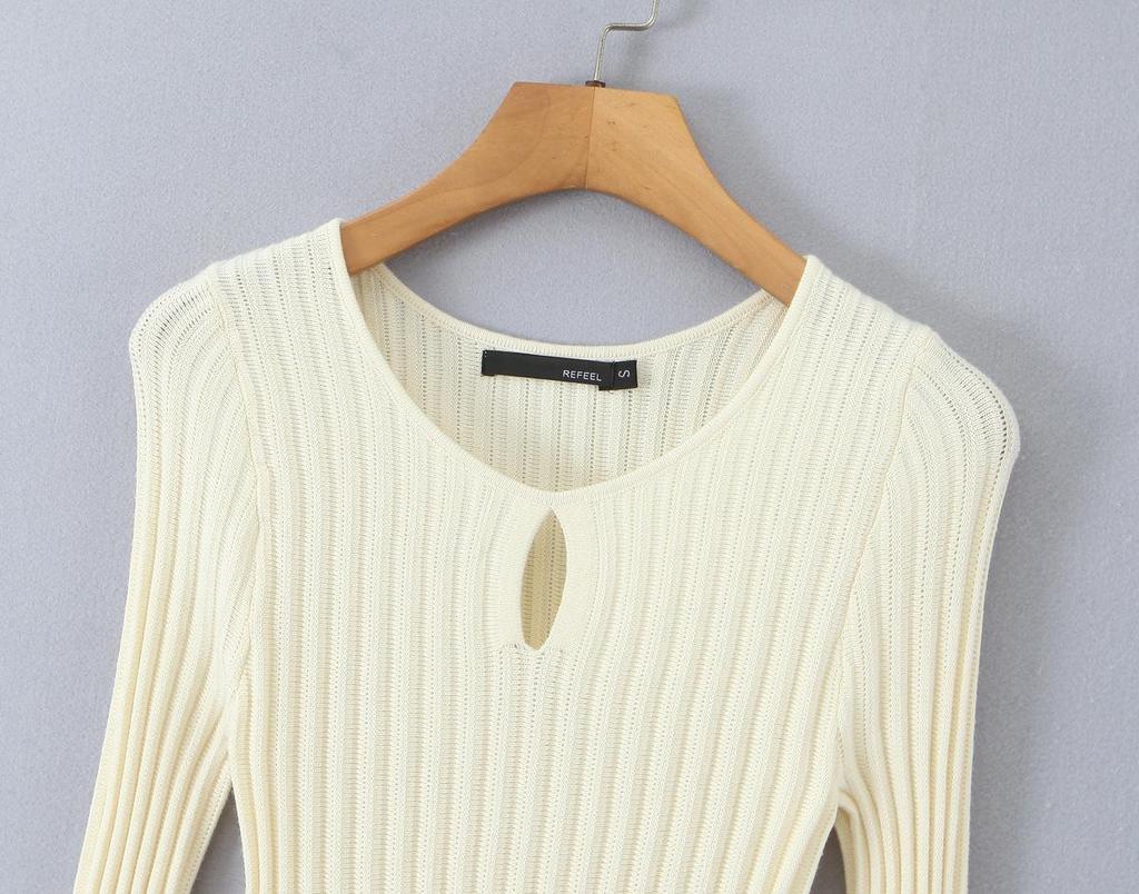 Autumn French Retro Hepburn Style Pleated Knit Dress