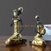 KX4B Handcrafteds African Black Woman Resins Figurine for Unique Home Decoration