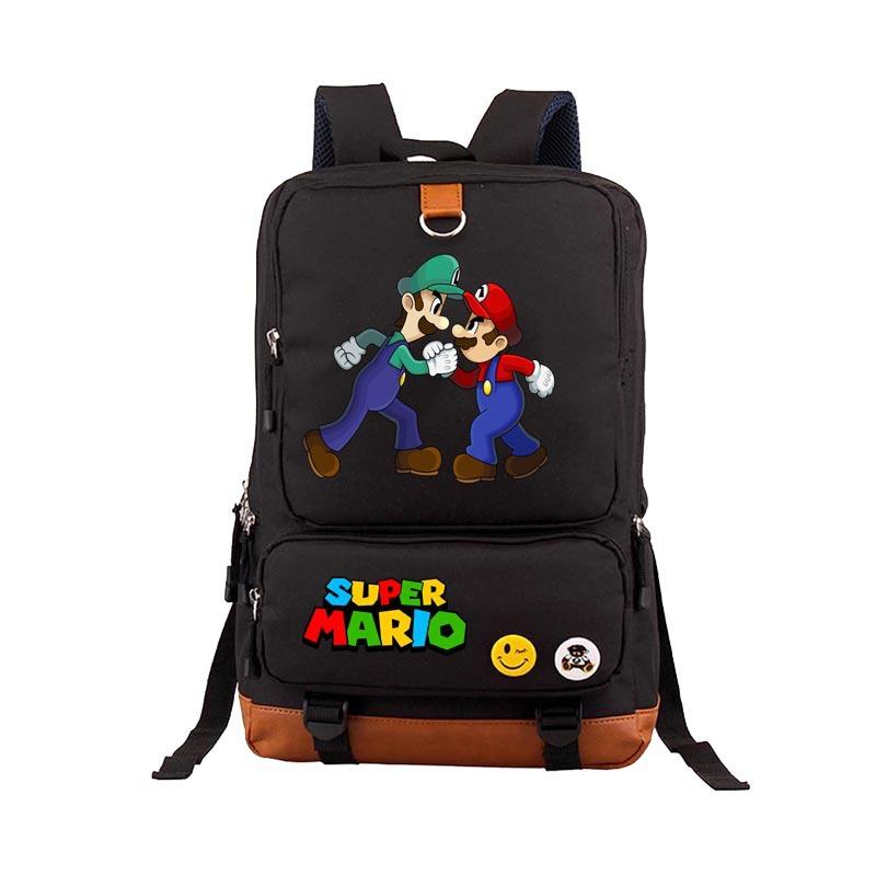 Super Mario Backpack Student School Bag Teen Backpack Men's and Women's Casual Backpack Computer Bag