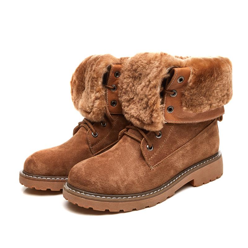Invierno Retro Cuero Gruesa Botas altas de nieve Mujer Fondo Suave Salvaje  Plus Terciopelo Para Mantenerse Caliente comprar a buen precio — entrega  gratuita, reseñas reales con fotos — Joom