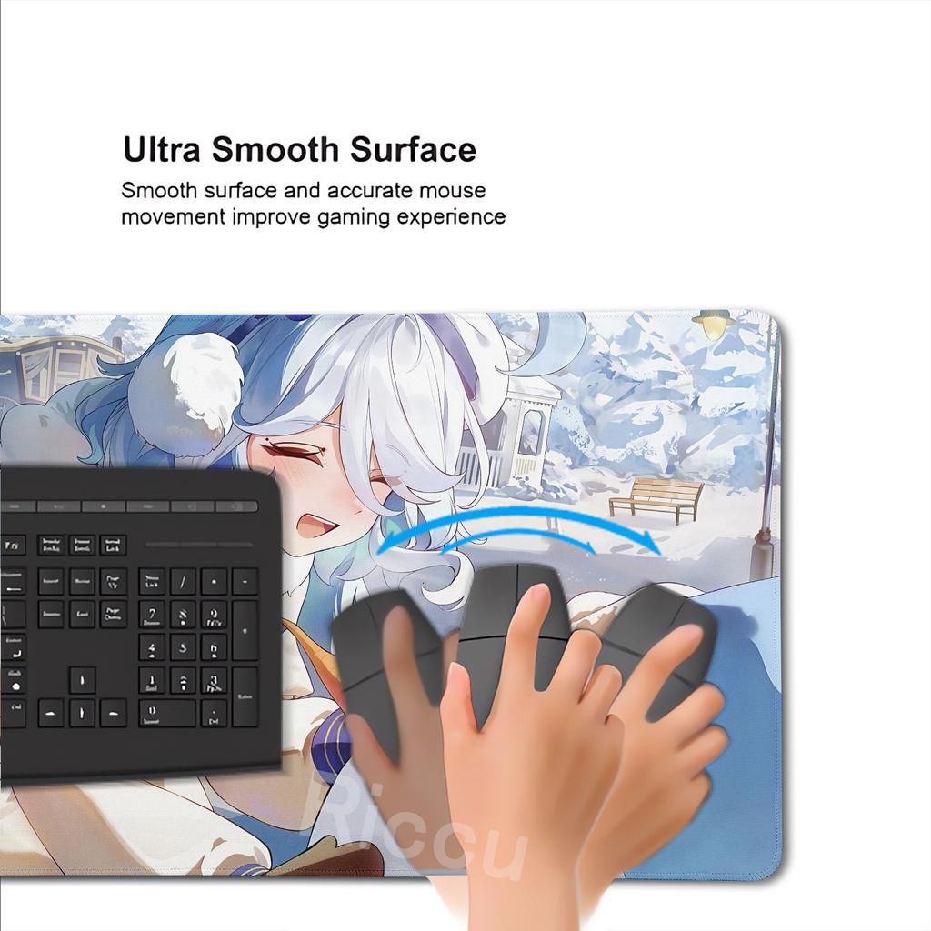 New Pretty Genshin Impact Furina Pattern Anime Mouse Pads Game Office Nonslip Desk Mats Mechanical Keyboard Laptop Rubber Carpet