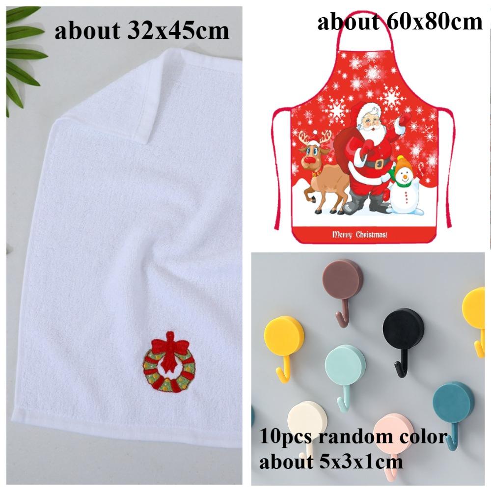 New Year Towel Classic Solid Xmas Tree/Snowman/Santa Claus Embroidery Bath Towel 45x32cm Christmas Hand Towels