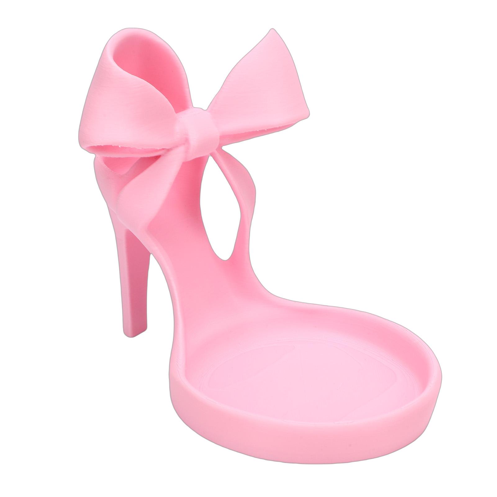 

Напечатанный на 3D-принтере держатель для украшений на высоком каблуке с бантом Элегантный органайзер для колец, серег и браслетов в форме туфли Уникальная подставка для демонстрации