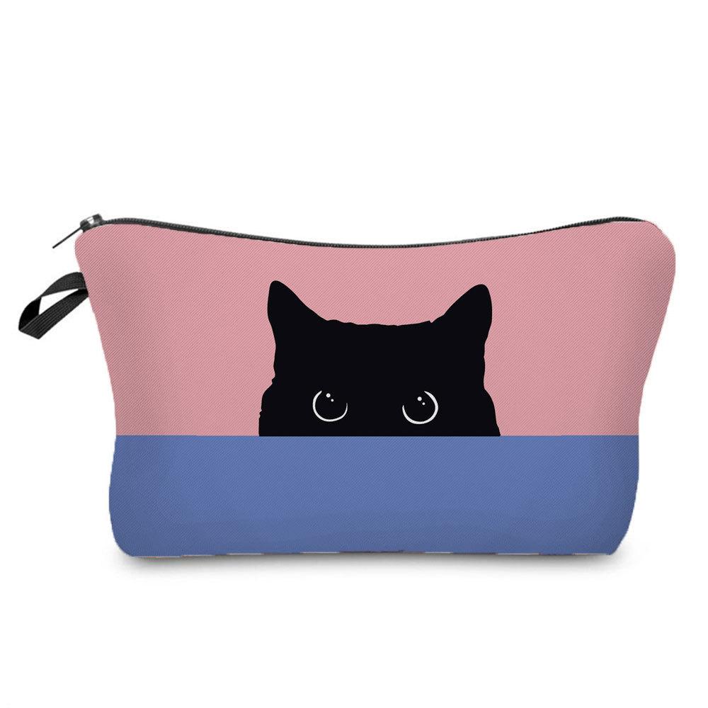 Women Cat Print Cosmetic Bag Toiletries Organize Travel Storage Case  6440