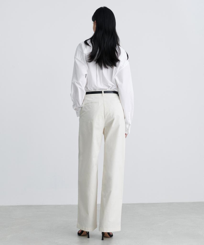 MUSINSA STANDARD WOMAN Women'S Reverse-To-Tuck Wide Chino Pants [Cream]