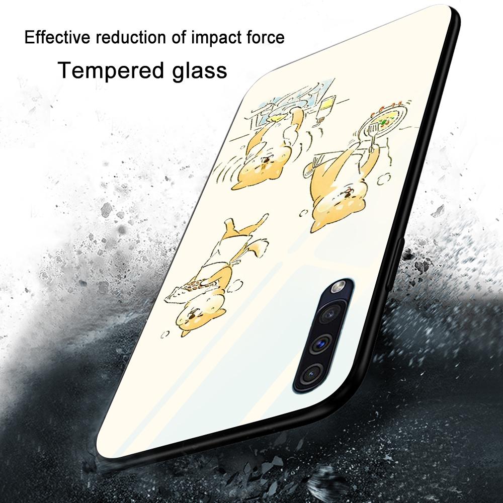 Cute Corgi Dog Case For Samsung Galaxy A52 A71 A72 A73 A53 Tempered Glass Cover For Samsung A13 5g A03 A22 A21s A03 Core A42 A70