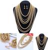 Geometric Multi Layer Gold Beaded Necklace For Women Fashion Trend Spring
