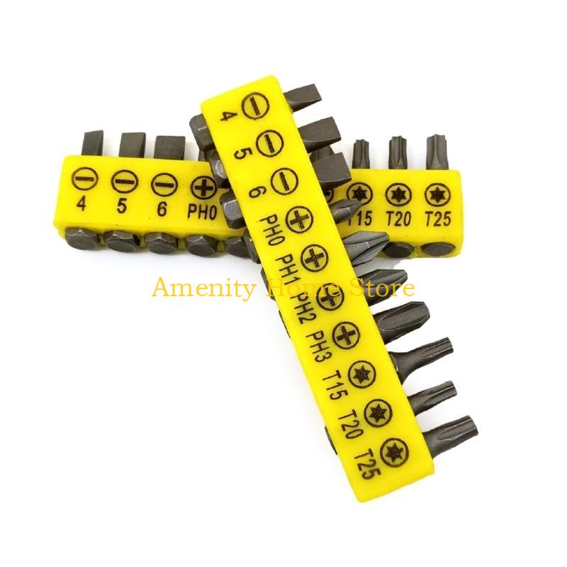 F26C Screwdriver Bit Handle Multifunctional Aluminum Handle 4/5/6/PH0/PH1/PH2/3/T15/20/25 Head 180 DegreeRotary