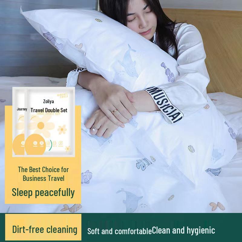 Hotel-Style Disposable Duvet & Pillow Cover Set - Available in Three or Four Pieces for Travel