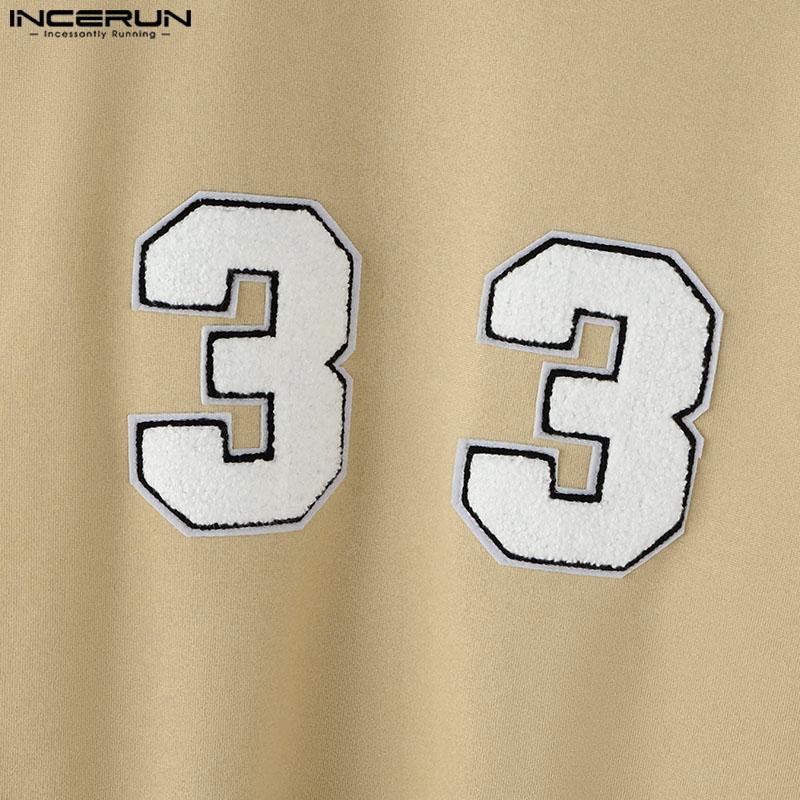 INCERUN Men Spring Cutout Long Sleeve Print Loose Pullover Sweatshirts