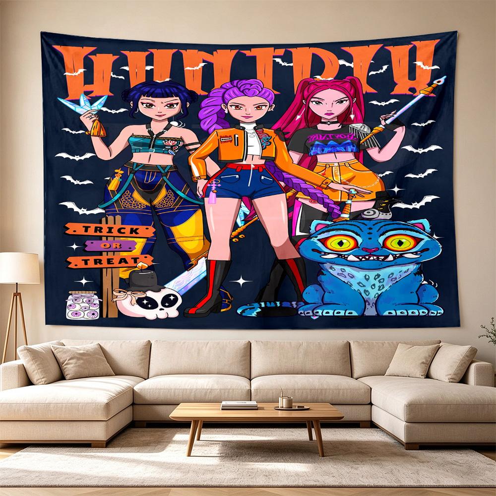 Huntrx Cyberpunk Fashion Clear Pattern Tapestry, Wall Decor for Apartment, Studio and Photoshoot Backdrop,Perfect Gift