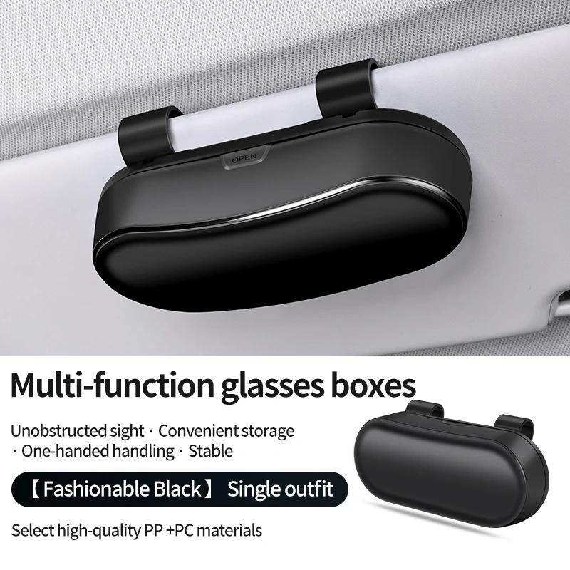 Auto-Brillenbox Tragbarer Auto-Sonnenbrillenhalter Halter für Autofahrer-Brillen Brillenetui Sonnenblende Multifunktionale Aufbewahrungsbox