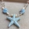 Dopamine 12M White Crystal Splicing Shell Starfish Beaded Necklace Summer Seaside Vacation Wind Temperament Sweet Item
