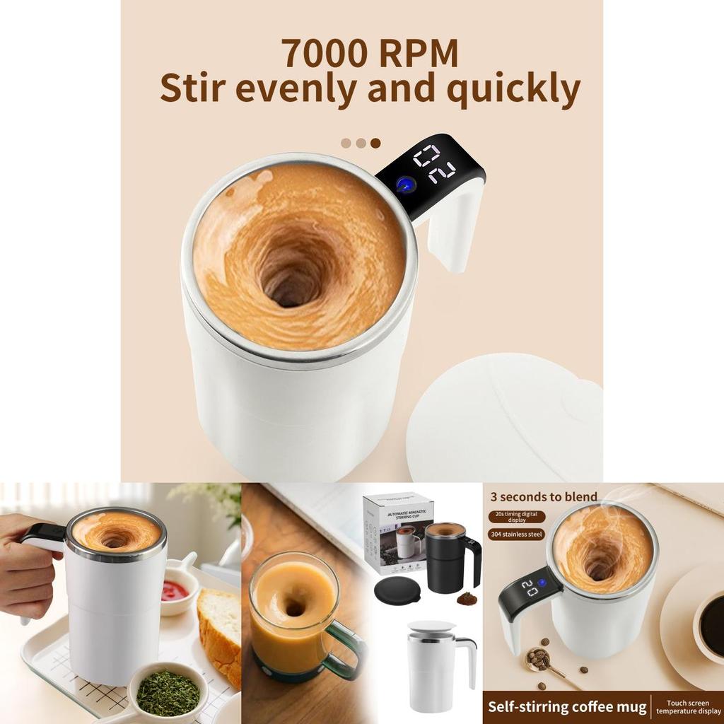 Modern Minimalist Portable Coffee Mug With Electric Mixer For Fitness And Home Use