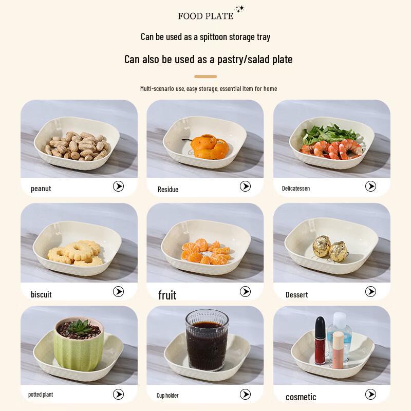 ZISIZ Cream Style Cartoon Bone Dish Set