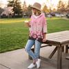 Women's Casual Loose Fit Hoodie with Breast Print