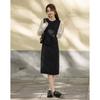 Elegant Faux Two-Piece Ruffle Color-block Dress