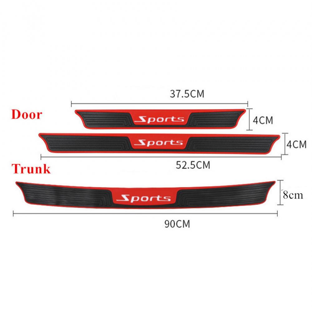 4Pcs Universal Car Rear Bumper Anti-Slip Mat Door Sill Anti-Scratch Strip Black