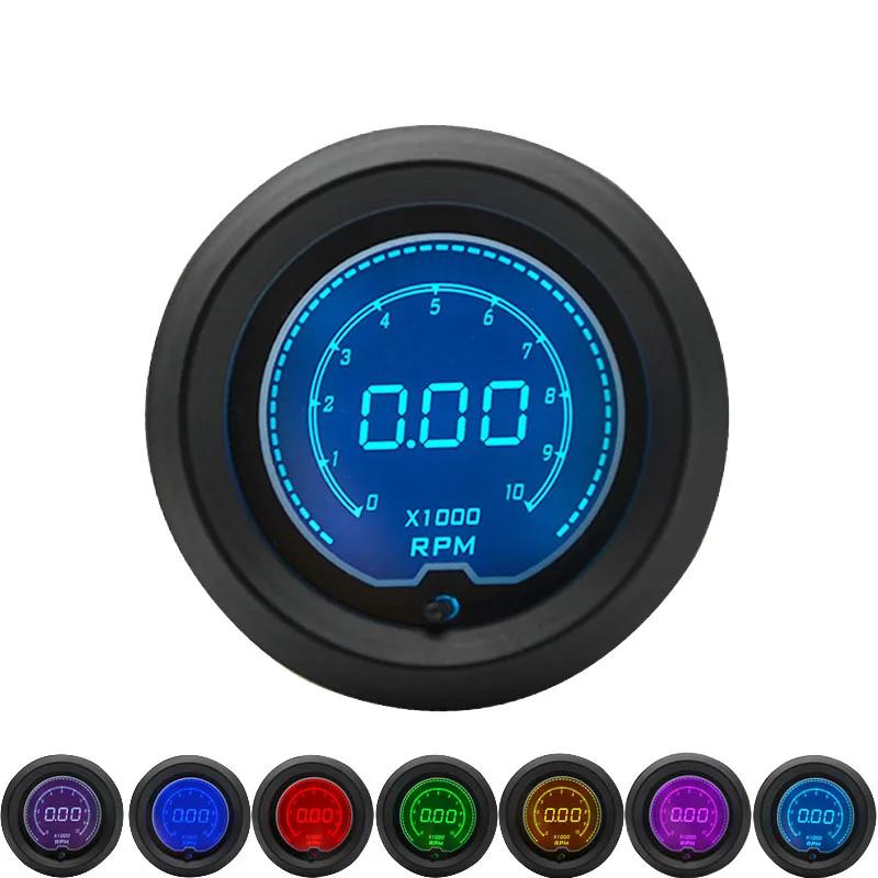 52mm Boost/Water temp/Oil temp/Volt/Tachometer/EGT/Air Fuel ratio/Oil Pressure Gauge LCD Digital 7 Color Display