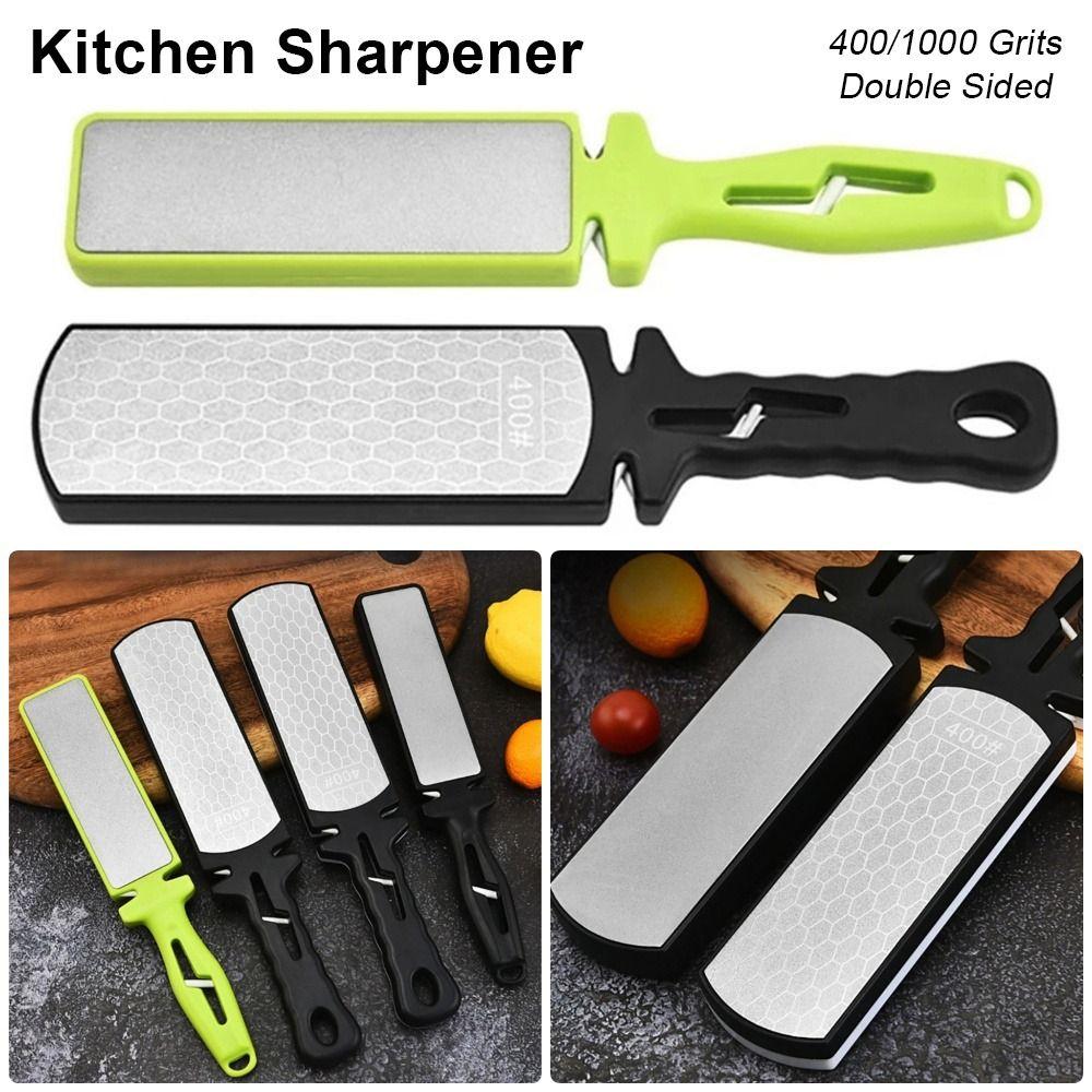 1Pcs Double Sided Kitchen Sharpener Coarse Fine Grits 5 in 1 Diamond Sharpening Stone Multifunctional with NonSlip Handle