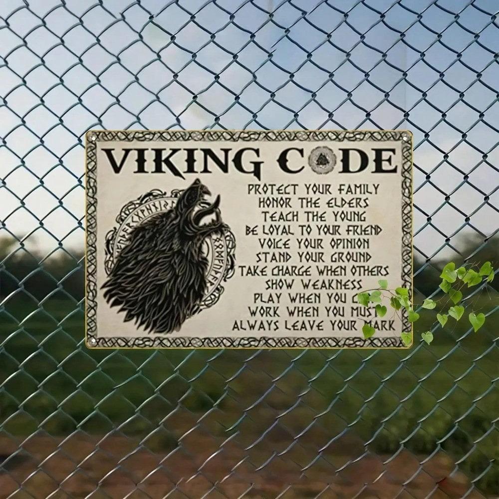 Viking Metal Wall Art Tin Sign 8x12 Inch Aluminum Rustic Pub Decor Garage Man Cave