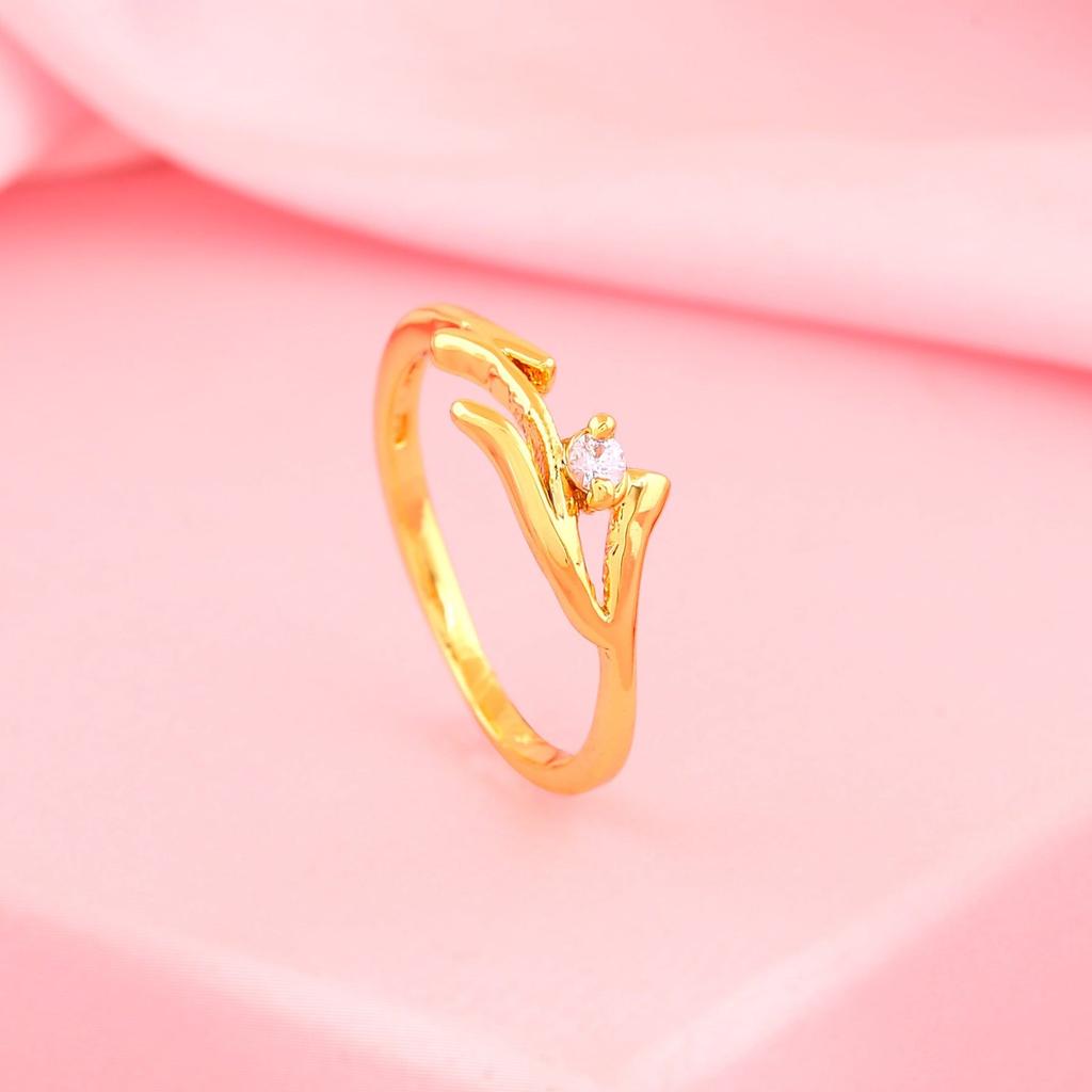 Dámský pozlacený prstýnek Estele s CZ Splendid