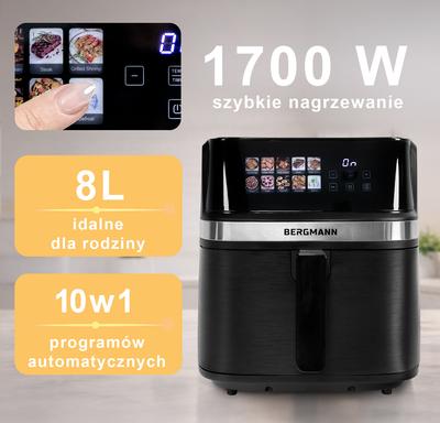 BERGMANN YI 8L 1700W 1-compartment Air Fryer Book N