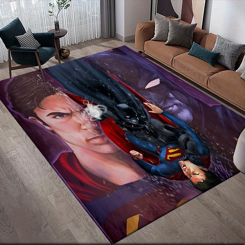 Batman Justice League Anti-Slip Rug, Rectangular Carpet for Living Room, Bedroom & Game Area 60x90cm
