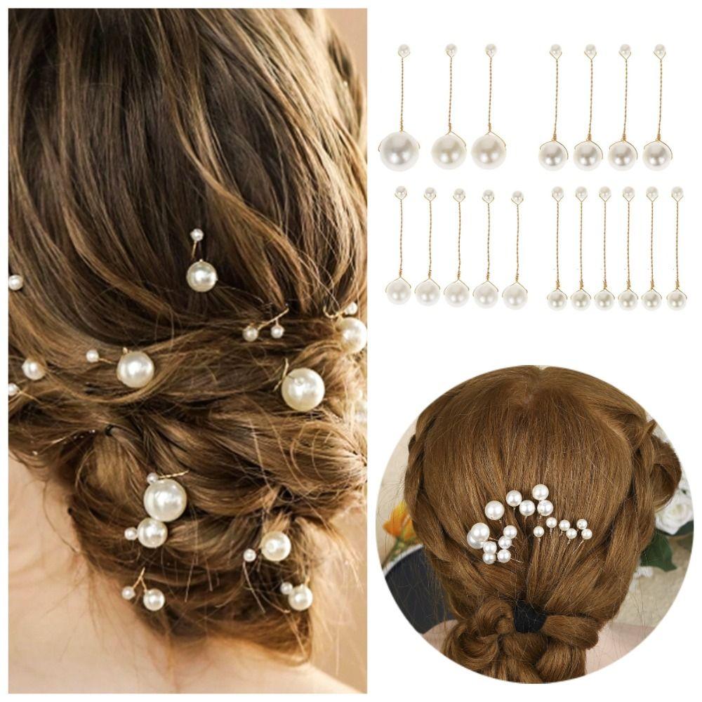 18Pcs/Set Elegant Bridal Imitation Pearl Hair Clip Folding Wedding Hairpins  Women