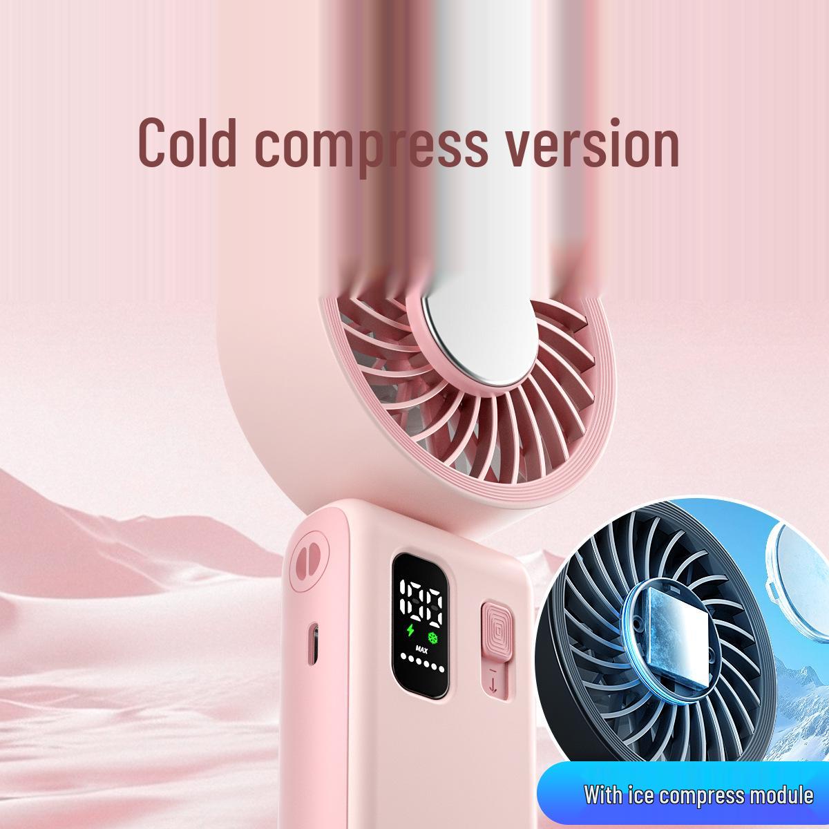 Portable USB Rechargeable Mini Handheld Fan with Folding Design and Silent Operation 6000mAh Variable Speed Cooling Edition розовый