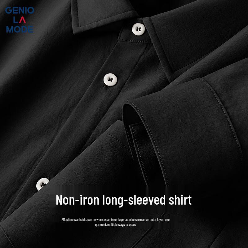 Men s Solid Long-Sleeve Casual Shirt 3XL