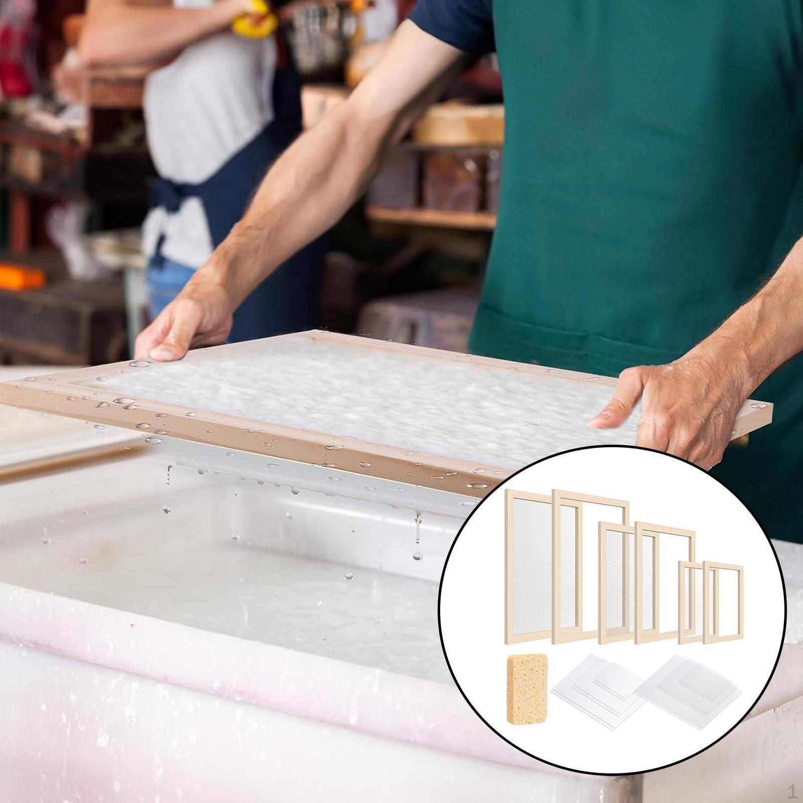 

Wooden Paper Making Frame Kit Screen DIY Crafts for A4 A6 Indoor Presentation