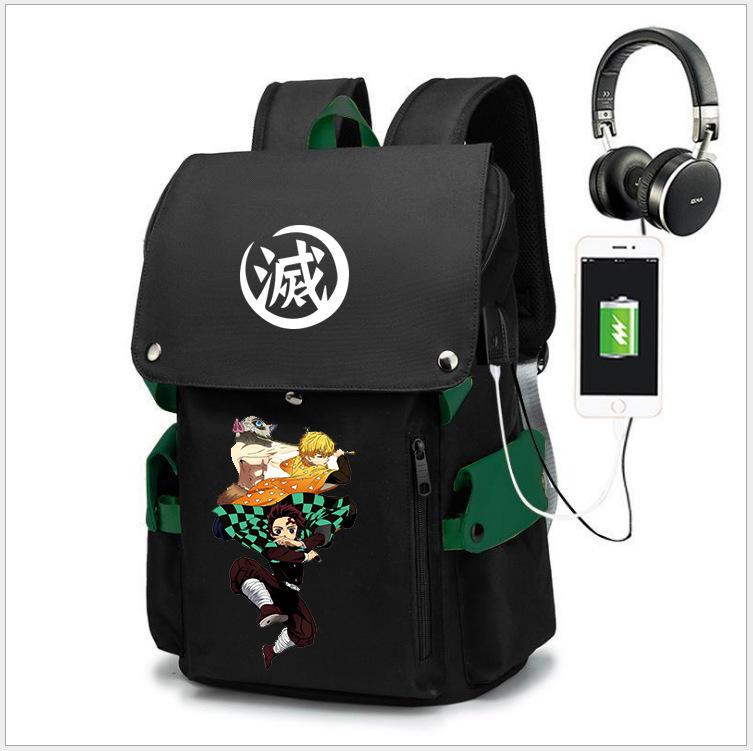 Demon Slayer Collaboration Backpack Large Capacity School Bag for Middle School Boys High School Students 