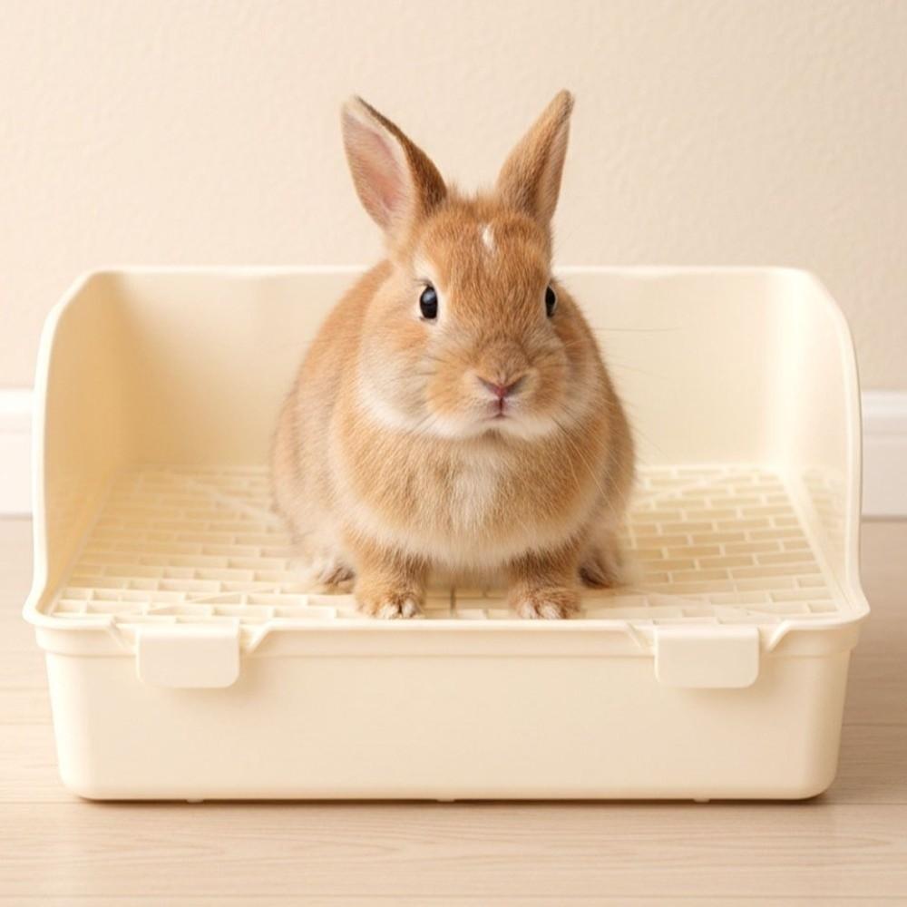 Anti-spill Rabbit Litter Tray Rectangular Rabbit Training Toilet Animal Potty Trainer  Pet Supplies